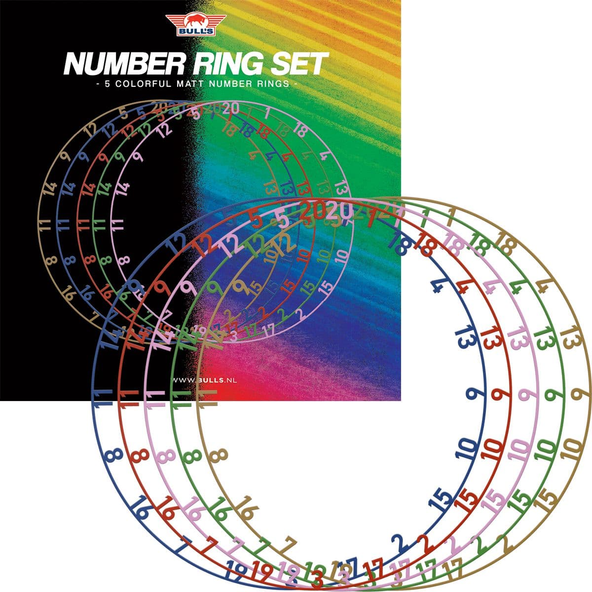 Bull's Colorful Number Ring Set