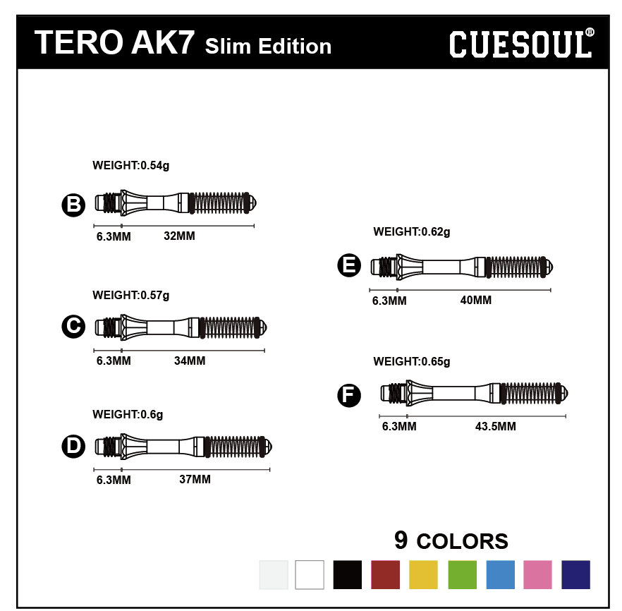 CUESOUL TERO AK7 SLIM varsi 4 kpl - Image 8